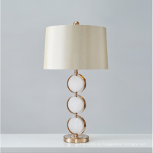 Lámparas de mesa de dormitorio de hotel de latón ligero de mármol de tela antigua de decoración de estilo europeo